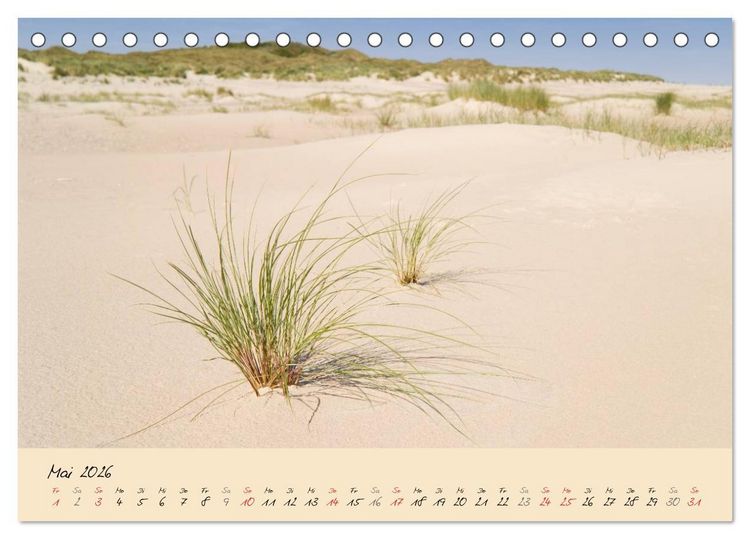 Produktbild: Nordsee &ndash; D&uuml;nen, Sand, Wasser und Wolken (Tischkalender 2026 DIN A5 quer), CALVENDO Monatskalender