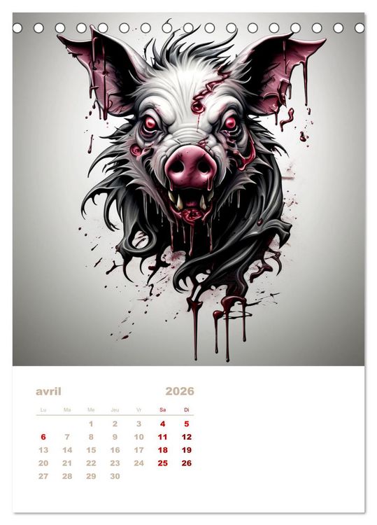 Produktbild: Marche des zombies (Calendrier de bureau 2026 DIN A5 horizontal), CALVENDO calendrier mensuel