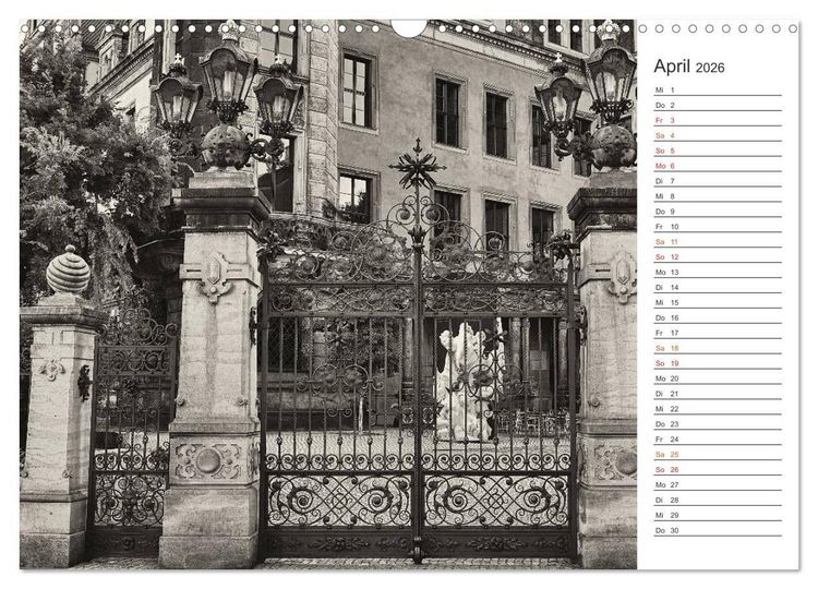 Produktbild: Dresden Schwarz-Wei&szlig; (Wandkalender 2026 DIN A3 quer), CALVENDO Monatskalender