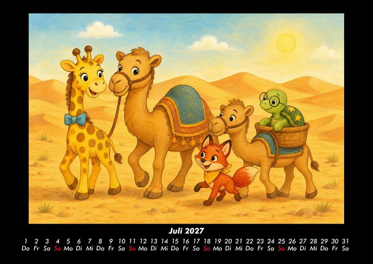 Produktbild: W&uuml;sten-Abenteuer mit Nala, Finn & Taz 2027 Fotokalender DIN A3