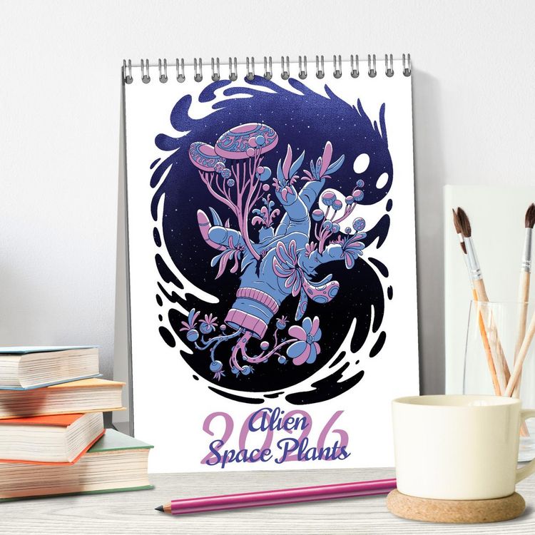 Produktbild: Alien Space Plants (Desk Calendar 2026 DIN A5 portrait), CALVENDO 12 Month DeskCalendar