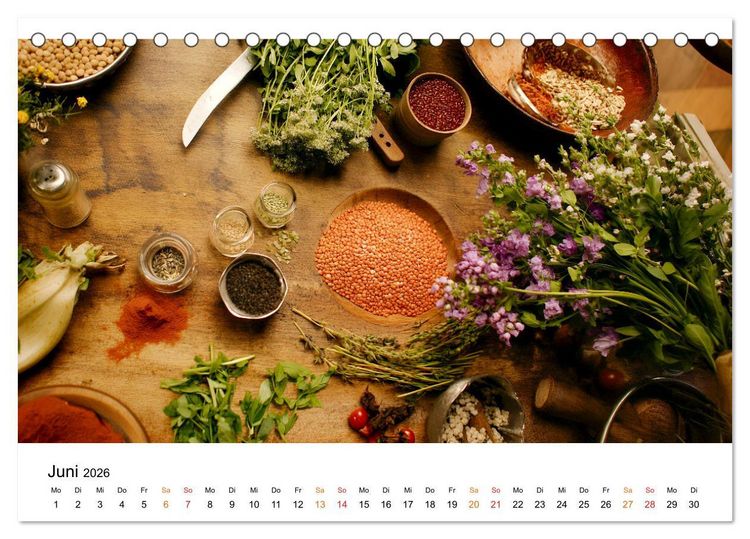 Produktbild: K&uuml;chenkalender Gew&uuml;rzwelt (Tischkalender 2026 DIN A5 quer), CALVENDO Monatskalender