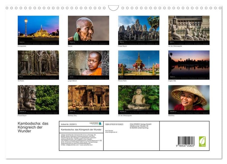 Produktbild: Kambodscha: das K&ouml;nigreich der Wunder (Wandkalender 2026 DIN A3 quer), CALVENDO Monatskalender