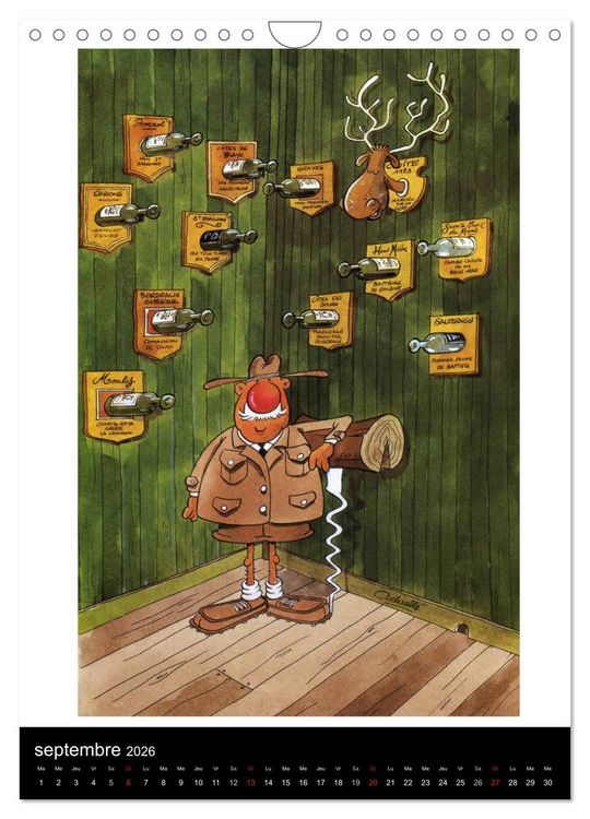 Produktbild: Humour et Vin (Calendrier mural 2026 DIN A4 horizontal), CALVENDO calendrier mensuel