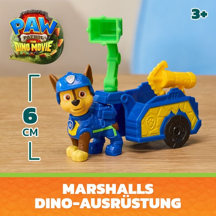Produktbild: PAW Patrol: Der Dino Film, Chase' Dino Werkzeug-Pack, Chase-Figur mit Anh&auml;nger und Werkzeugen