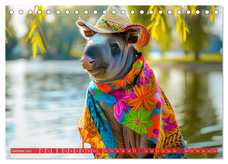 Produktbild: Big & Beautiful. Tierische Plus Size Models. Elefanten und Co. (Tischkalender 2026 DIN A5 quer), CALVENDO Monatskalender