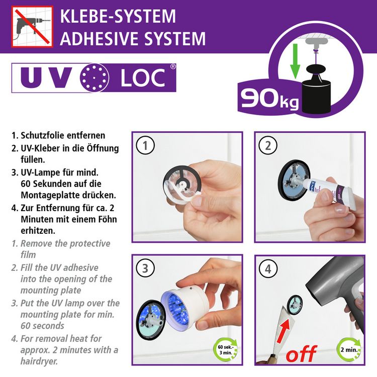Produktbild: UV-Loc&reg; WC-Garnitur Mod. Udine, Befestigen ohne Bohren mit innovativem Klebesystem