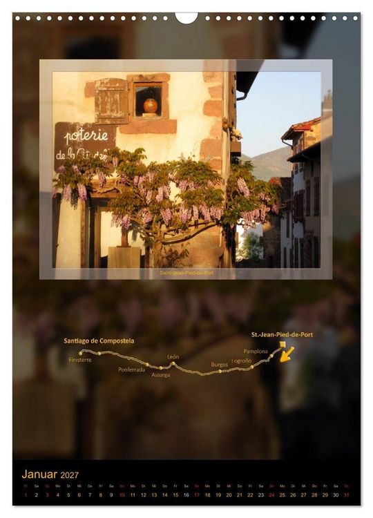 Produktbild: Jakobsweg - Camino Franc&eacute;s (Wandkalender 2027 DIN A3 hoch), CALVENDO Monatskalender