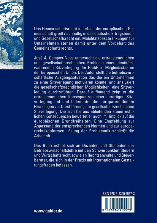 Produktbild: Die ertragsteuerneutrale und identit&auml;tswahrende Sitzverlegung der GmbH in Mitgliedstaaten der Europ&auml;ischen Union