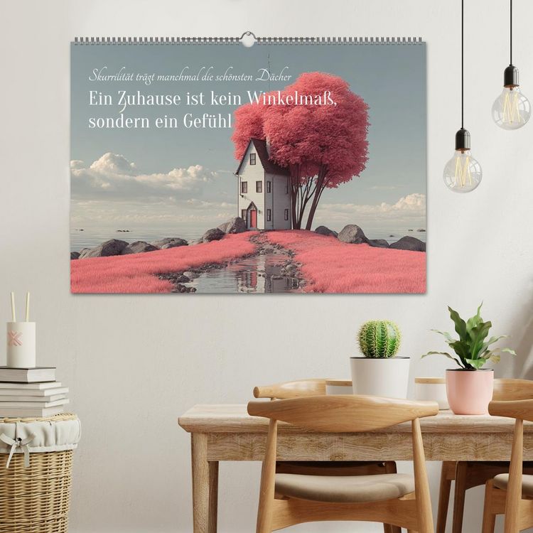 Produktbild: Ein Zuhause ist kein Winkelma&szlig;, sondern ein Gef&uuml;hl (Wandkalender 2026 DIN A2 quer), CALVENDO Monatskalender