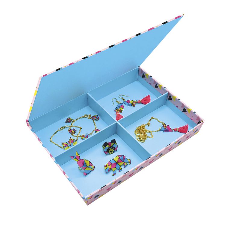 Produktbild: Geometrischer Schmuck aus Schrumpffolie &ndash; Bastel-Set f&uuml;r Kinder (7 Schmuckst&uuml;cke)