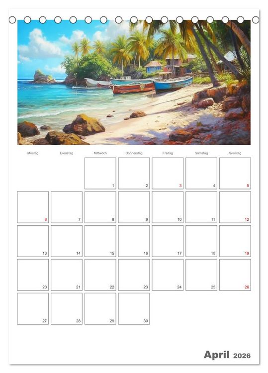 Produktbild: Die Karibik. Der Zauber tropischer Juwele (Tischkalender 2026 DIN A5 hoch), CALVENDO Monatskalender