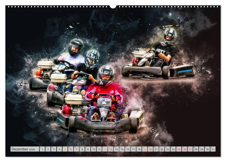 Produktbild: GoKart - extrem cool (Wandkalender 2026 DIN A2 quer), CALVENDO Monatskalender