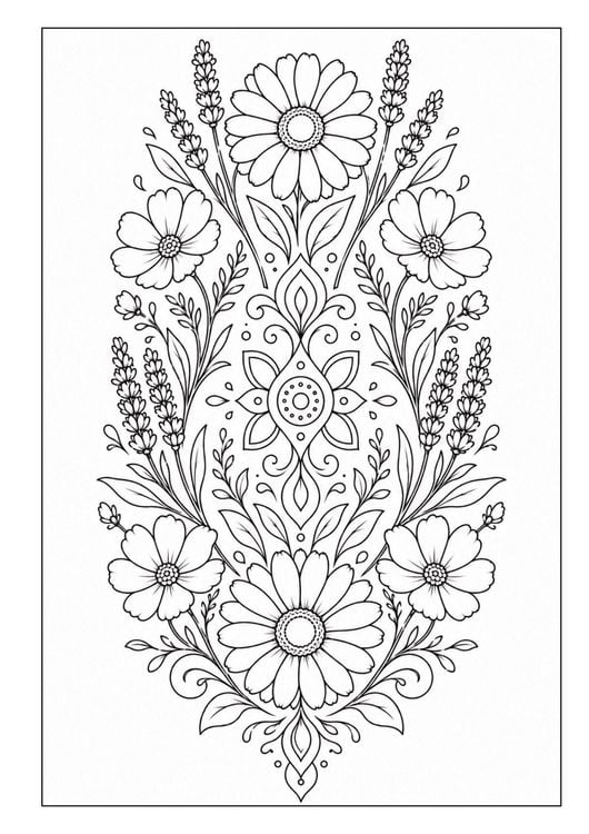 Produktbild: Mandala Blumen Malbuch f&uuml;r Erwachsene mit 100 floralen Ausmalmotiven