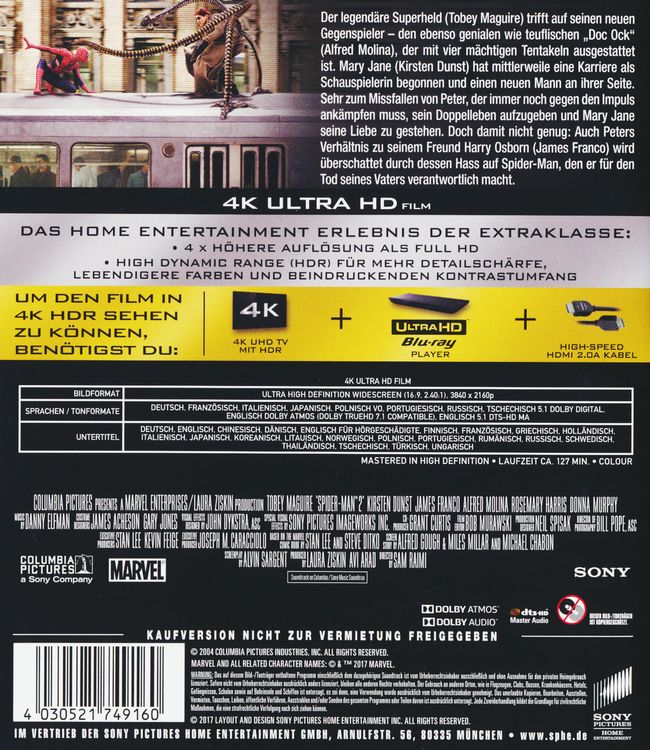 Produktbild: Spider-Man 2 (4K Ultra HD)