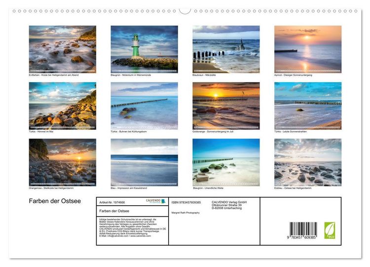Produktbild: Farben der Ostsee (Wandkalender 2026 DIN A2 quer), CALVENDO Monatskalender