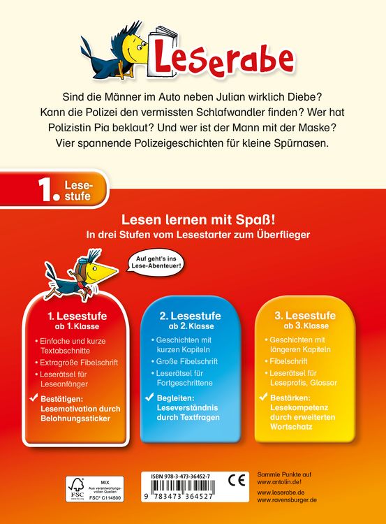Produktbild: Polizeigeschichten - Leserabe 1. Klasse - Erstlesebuch f&uuml;r Kinder ab 6 Jahren