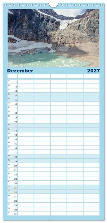 Produktbild: Familienplaner 2027 - Kanadas Westen - Berge und Wasser mit 5 Spalten (Wandkalender, 21 x 45 cm) CALVENDO