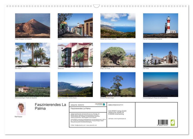 Produktbild: Faszinierendes La Palma (Wandkalender 2026 DIN A2 quer), CALVENDO Monatskalender