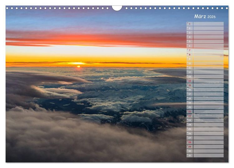 Produktbild: Colours of Flight - Stimmungen &uuml;ber den Wolken (Wandkalender 2026 DIN A3 quer), CALVENDO Monatskalender