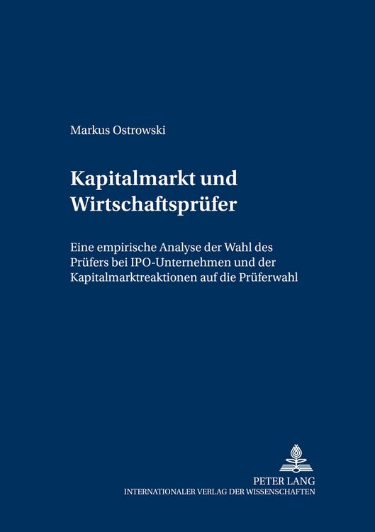 Produktbild: Kapitalmarkt und Wirtschaftspr&uuml;fer