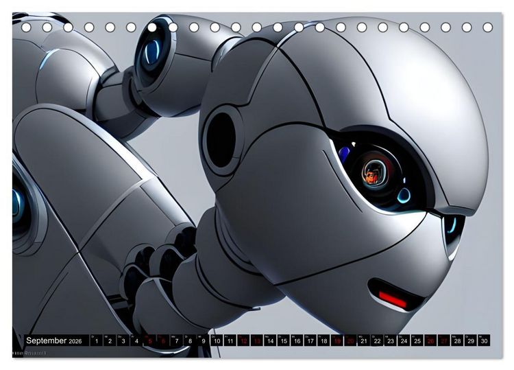 Produktbild: Roboter - Computertr&auml;ume aus der KI (Tischkalender 2026 DIN A5 quer), CALVENDO Monatskalender
