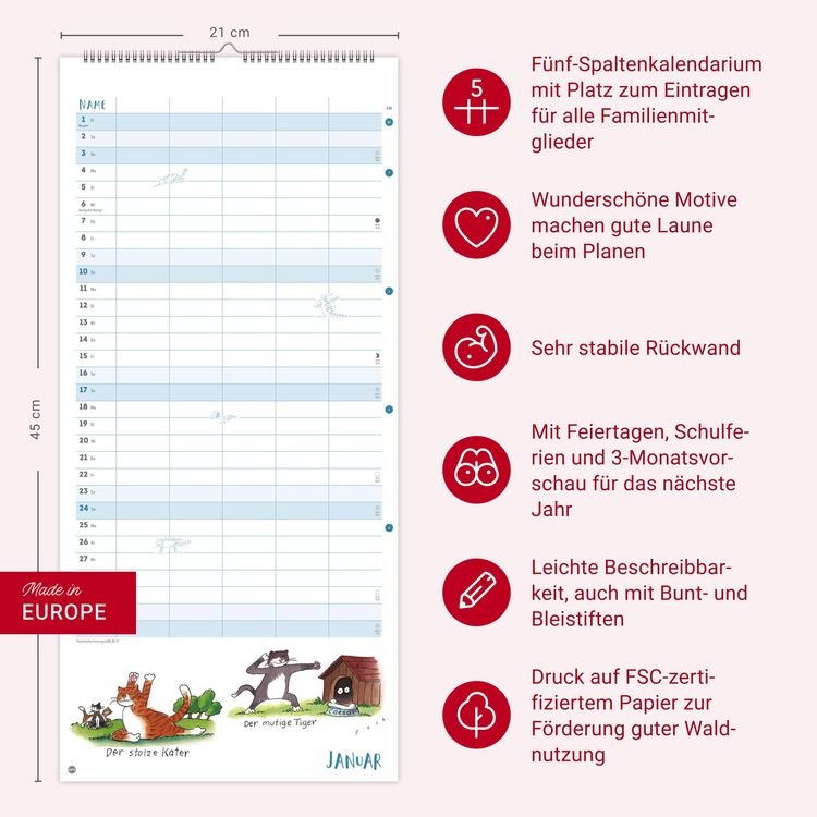 Produktbild: Puth Yoga f&uuml;r die Katz Familienplaner 2027
