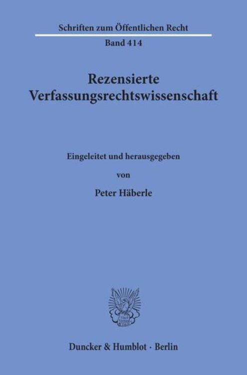 Produktbild: Rezensierte Verfassungsrechtswissenschaft.
