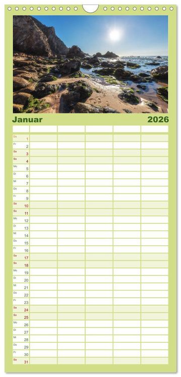 Produktbild: Familienplaner 2026 - Portugal - Von Porto bis zur Algarve mit 5 Spalten (Wandkalender, 21 x 45 cm) CALVENDO