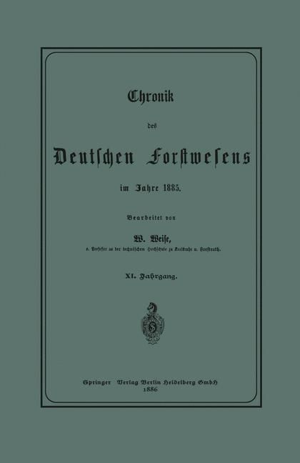 Produktbild: Chronik des Deutschen Forstwesens im Jahre 1885