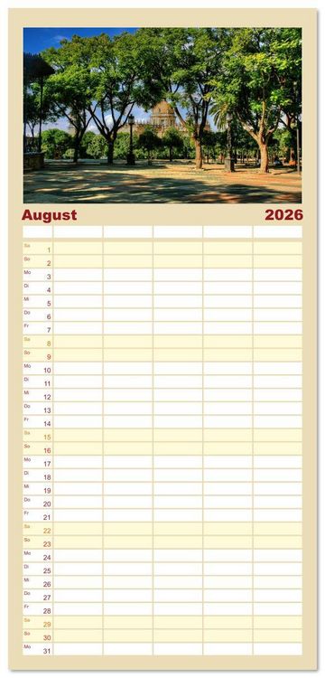 Produktbild: Familienplaner 2026 - Andaluc&iacute;a - Buenos D&iacute;as mit 5 Spalten (Wandkalender, 21 x 45 cm) CALVENDO