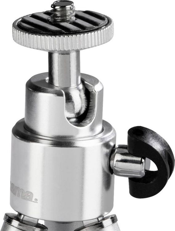 Produktbild: Hama Ball L Ministativ 1/4 Zoll Arbeitsh&ouml;he=14 - 21cm Silber Kugelkopf