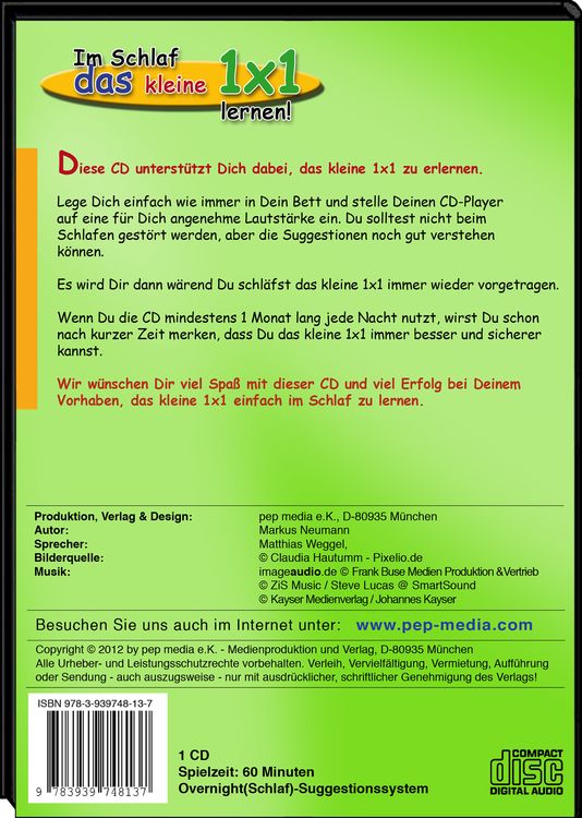 Produktbild: Im Schlaf das kleine 1x1 lernen!