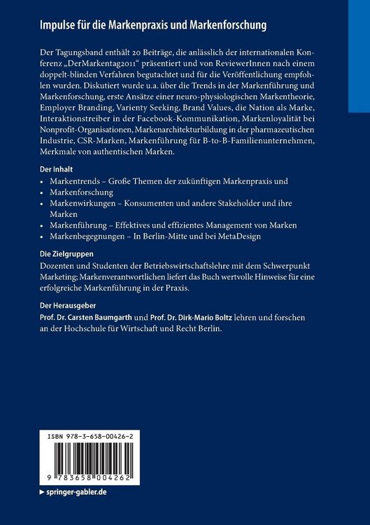 Produktbild: Impulse f&uuml;r die Markenpraxis und Markenforschung