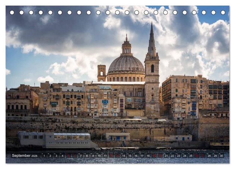 Produktbild: Valletta - Morbide Sch&ouml;nheit im Mittelmeer (Tischkalender 2026 DIN A5 quer), CALVENDO Monatskalender