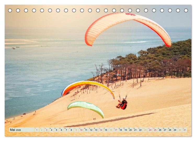 Produktbild: Paragliding - Mut zum Abenteuer (Tischkalender 2026 DIN A5 quer), CALVENDO Monatskalender