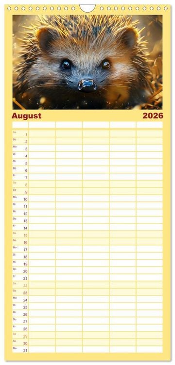 Produktbild: Familienplaner 2026 - Tierische Balance mit 5 Spalten (Wandkalender, 21 x 45 cm) CALVENDO