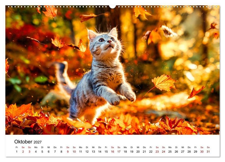 Produktbild: Schnurren & Streifen - Zw&ouml;lf Monate mit Tigerkatzen (Wandkalender 2027 DIN A2 quer), CALVENDO Monatskalender