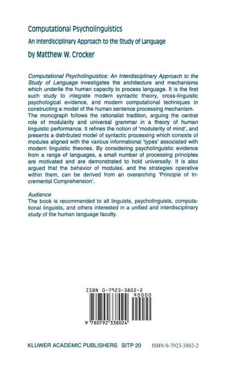 Produktbild: Computational Psycholinguistics