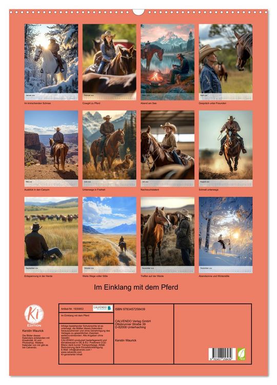 Produktbild: Im Einklang mit dem Pferd (Wandkalender 2026 DIN A2 hoch), CALVENDO Monatskalender