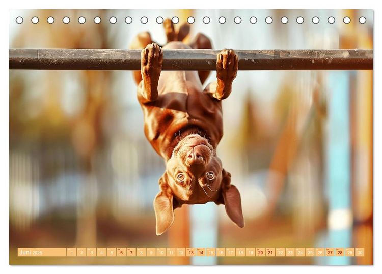 Produktbild: Lustige Sportarten f&uuml;r Hunde (Tischkalender 2026 DIN A5 quer), CALVENDO Monatskalender