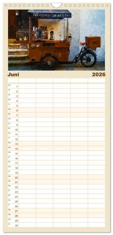 Produktbild: Familienplaner 2026 - Kaffeesatz - Kunst und Tradition mit 5 Spalten (Wandkalender, 21 x 45 cm) CALVENDO