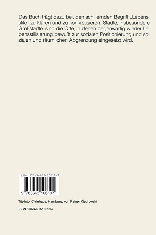 Produktbild: Lebensstile in den St&auml;dten