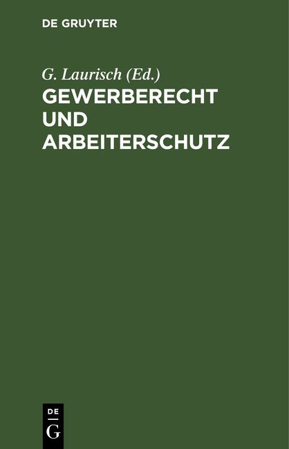 Produktbild: Gewerberecht und Arbeiterschutz