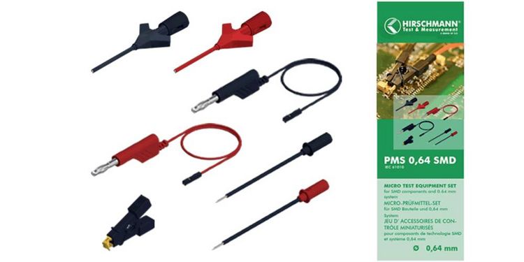 Produktbild: Hirschmann Test & Measurement PMS 0,64 SMD Messleitungs-Set Schwarz, Rot 1St.