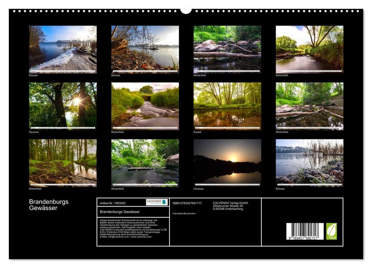 Produktbild: Brandenburgs Gew&auml;sser (hochwertiger Premium Wandkalender 2026 DIN A2 quer), Kunstdruck in Hochglanz