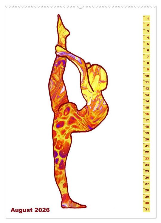 Produktbild: Pr&auml;chtiges Yoga Pouring - Yoga verschmilzt mit Kunst (hochwertiger Premium Wandkalender 2026 DIN A2 hoch), Kunstdruck in Hochglanz