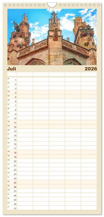 Produktbild: Familienplaner 2026 - Freiburg - Breisgau Metropole mit 5 Spalten (Wandkalender, 21 x 45 cm) CALVENDO