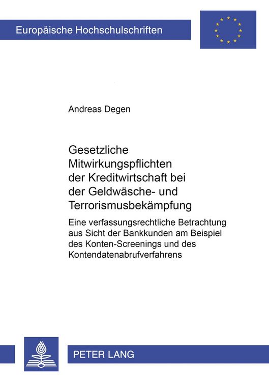 Produktbild: Gesetzliche Mitwirkungspflichten der Kreditwirtschaft bei der Geldw&auml;sche- und Terrorismusbek&auml;mpfung