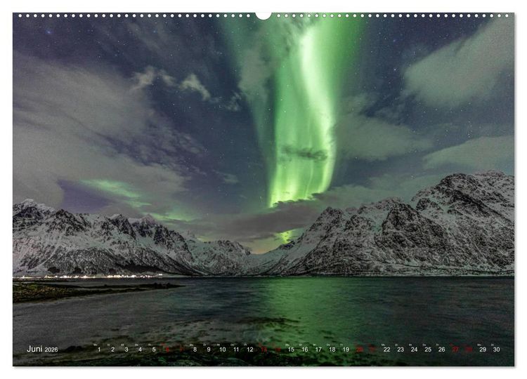 Produktbild: Aurora Borealis - Lichter des Nordens (hochwertiger Premium Wandkalender 2026 DIN A2 quer), Kunstdruck in Hochglanz
